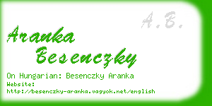 aranka besenczky business card